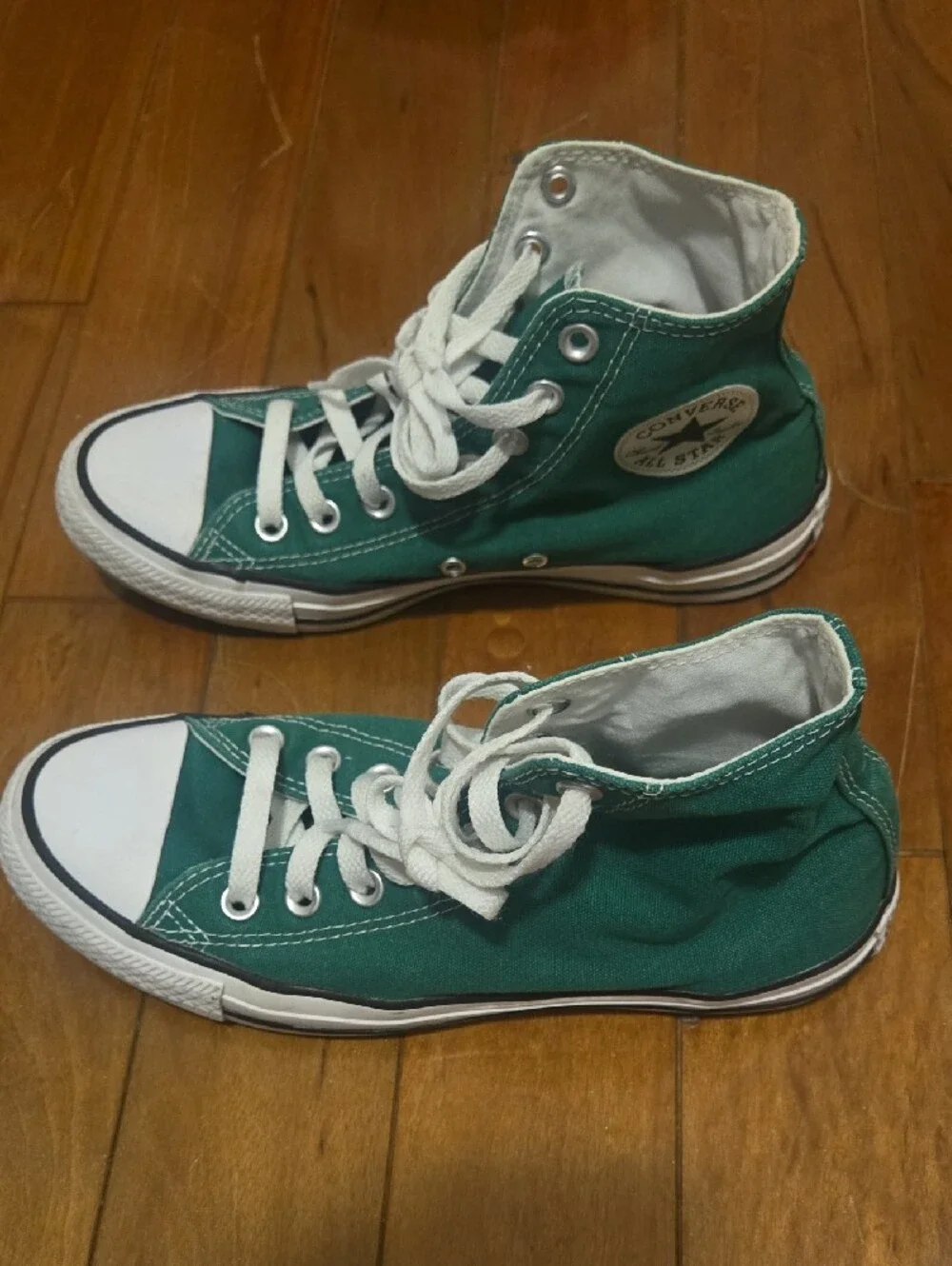 Converse Green High-Top Canvas Sneakers for Women - White Accents